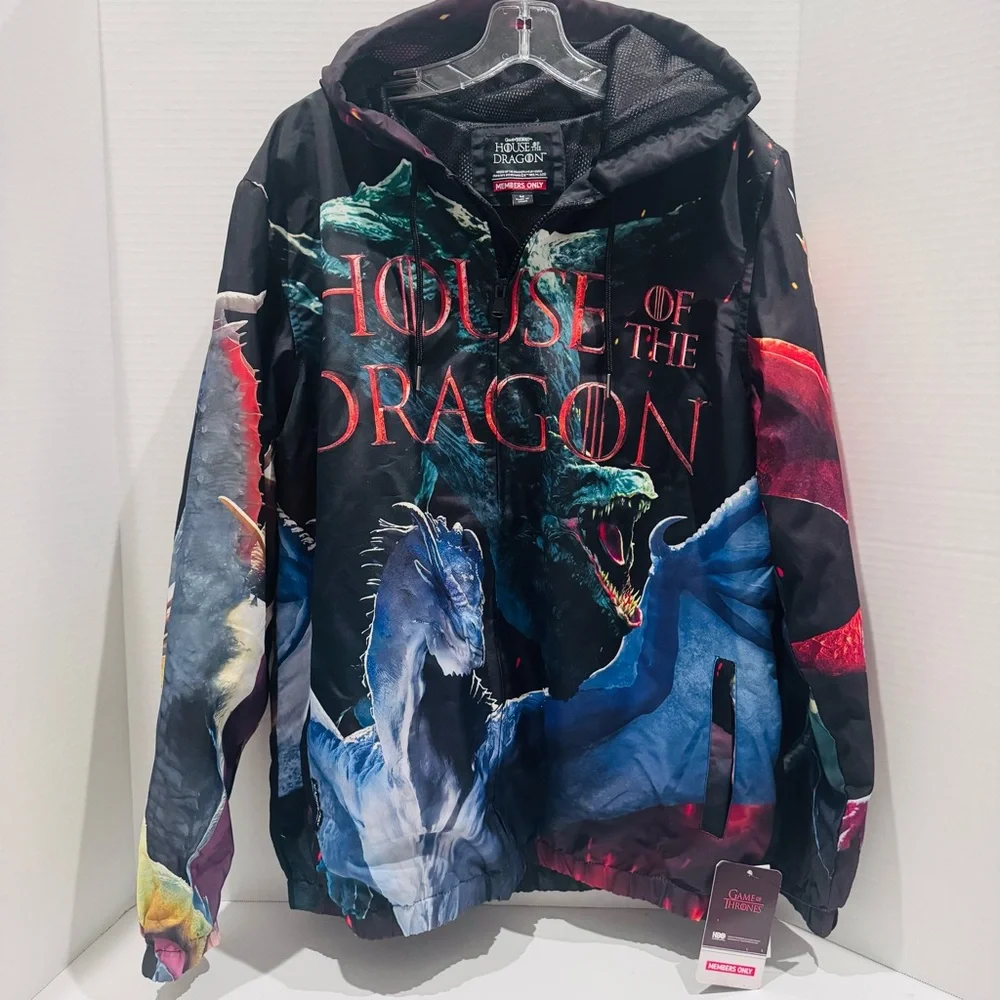 Members Only HBO Game of Thrones House of the Dragon Windbreaker Jacket Size M - Picture 1 of 5